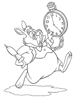 A coloring page of alice in wonderland